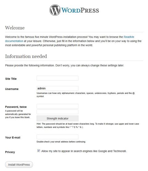 WordPress Installation
